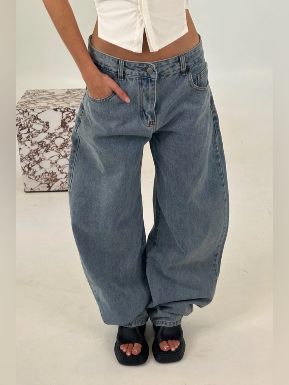 NEW Horseshoe Denim Light Blue Jeans Size XS - Picture 15 of 15